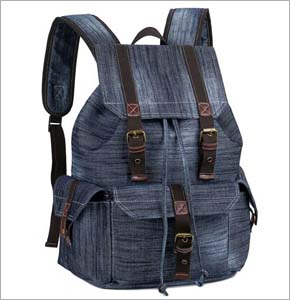 Washed Denim Backpack